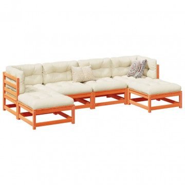 Set mobilier de grădină cu perne, 6 piese, lemn masiv de pin - Img 1