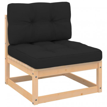 Set mobilier de grădină cu perne, 6 piese, lemn masiv pin - Img 4
