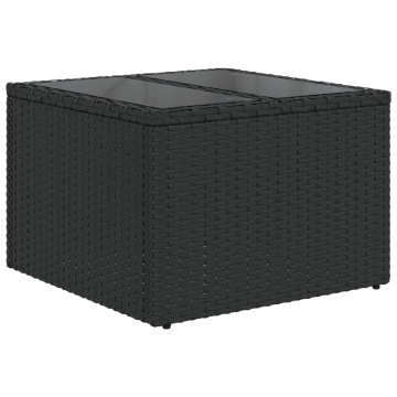 Set mobilier de grădină cu perne, 6 piese, negru, poliratan - Img 5