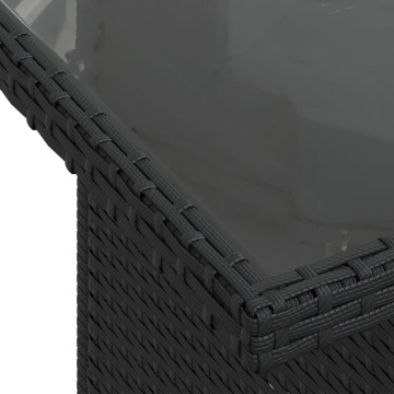 Set mobilier de grădină cu perne, 6 piese, negru, poliratan - Img 6