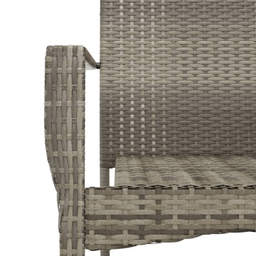 Set mobilier de grădină cu perne, 7 piese, gri, poliratan - Img 8