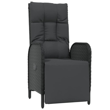 Set mobilier de grădină cu perne, 7 piese, negru, poliratan - Img 6