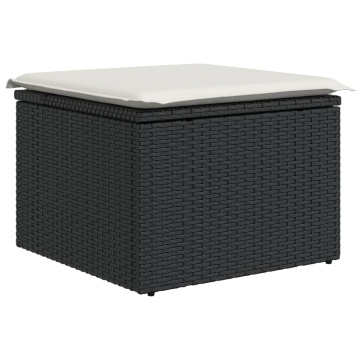 Set mobilier de grădină cu perne, 8 piese, negru, poliratan - Img 8