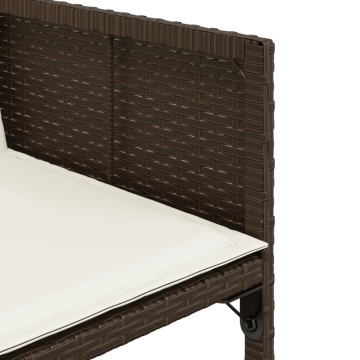 Set mobilier de grădină cu perne, 9 piese, maro, poliratan - Img 5
