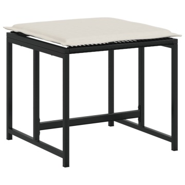 Set mobilier de grădină cu perne, 9 piese, negru, poliratan - Img 8