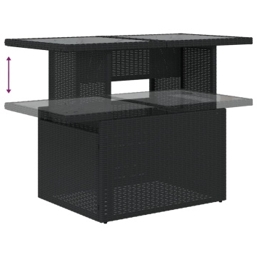 Set mobilier de grădină cu perne, 9 piese, negru, poliratan - Img 6