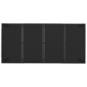 Set mobilier de grădină cu perne, 9 piese, negru, poliratan - Img 7