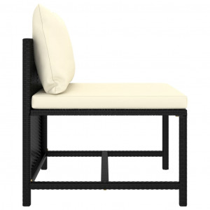Set mobilier de grădină cu perne, 9 piese, negru, poliratan - Img 7