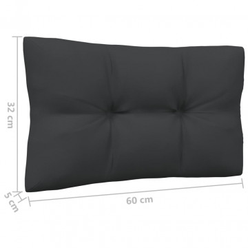 Set mobilier de grădină cu perne antracit, 3 piese, lemn pin - Img 7