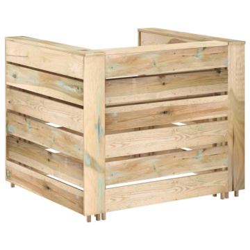 Set mobilier de grădină paleți, 2 piese, lemn pin tratat - Img 4