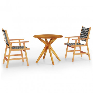 Set mobilier grădină, 3 piese, lemn masiv de acacia - Img 2