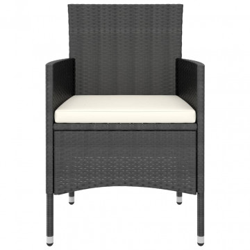 Set mobilier grădină, 5 piese, negru, poliratan și lemn acacia - Img 4