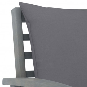 Set mobilier grădină cu pernă, 5 piese,gri, lemn masiv de acacia - Img 4