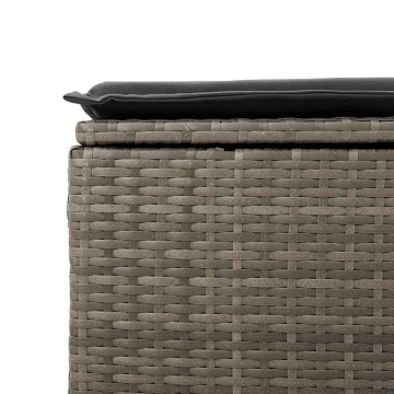 Set mobilier grădină cu perne 2 piese gri poliratan/lemn acacia - Img 7
