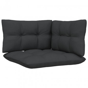 Set mobilier grădină cu perne, 3 piese, alb, lemn masiv pin - Img 8