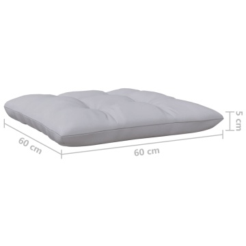 Set mobilier grădină cu perne, 4 piese, gri, lemn de pin - Img 6