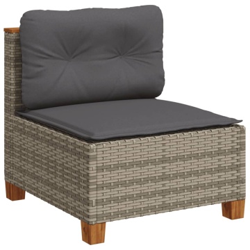 Set mobilier grădină cu perne, 6 piese, gri, poliratan - Img 4