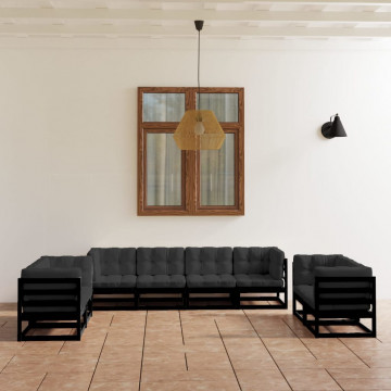 Set mobilier grădină cu perne, 8 piese, lemn masiv pin - Img 1