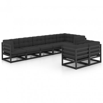 Set mobilier grădină cu perne, 8 piese, lemn masiv pin - Img 2