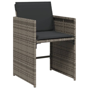 Set mobilier grădină cu perne, 9 piese, gri, poliratan - Img 4