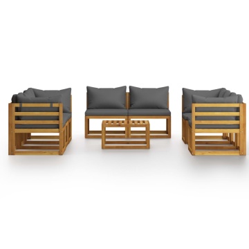 Set mobilier grădină cu perne, 9 piese, lemn masiv acacia - Img 3