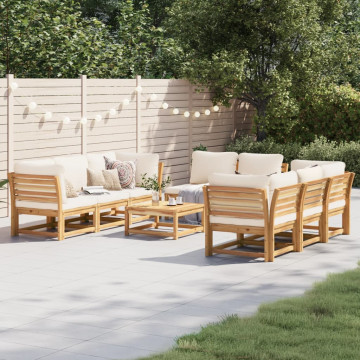 Set mobilier grădină cu perne, 9 piese, lemn masiv acacia - Img 1