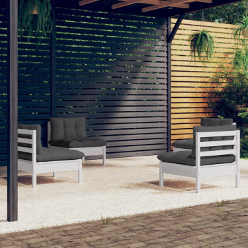 Set mobilier grădină cu perne antracit, 4 piese, lemn de pin - Img 1