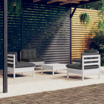 Set mobilier grădină cu perne antracit, 5 piese, lemn de pin - Img 1