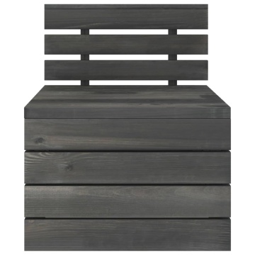 Set mobilier grădină din paleți, 2 piese, gri închis, lemn pin - Img 4