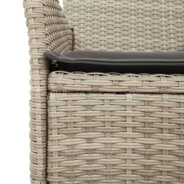 Set mobilier grădină perne 3 piese gri deschis poliratan sticlă - Img 8