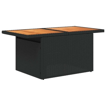 Set mobilier grădină perne 6 piese negru poliratan/lemn acacia - Img 8