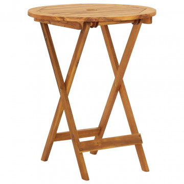 Set mobilier grădină pliabil, 3 piese, lemn masiv acacia - Img 3