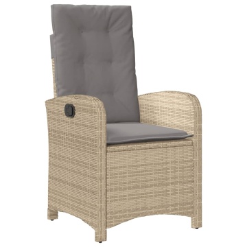 Set mobilier pentru grădină, 5 piese, cu perne, bej, poliratan - Img 4
