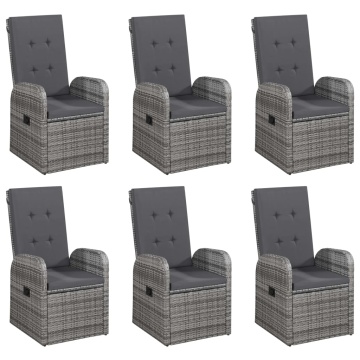 Set mobilier pentru grădină, 7 piese, gri - Img 8