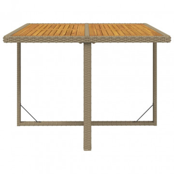 Set mobilier pentru grădină cu perne, 5 piese, bej, poliratan - Img 6