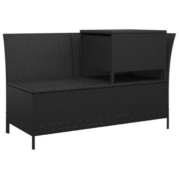 Set mobilier relaxare grădină 4 piese cu perne poliratan negru - Img 6