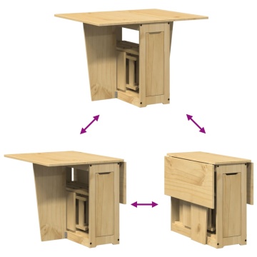 Set mobilier tip fluture Corona, pliabil 5 piese maro lemn pin - Img 6