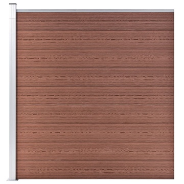 Set panouri gard, 2 pătrate + 1 oblic, maro, 446x186 cm, WPC - Img 8