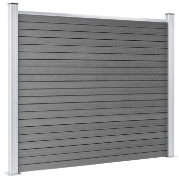 Set panouri gard, 699x146 cm, gri, WPC - Img 4