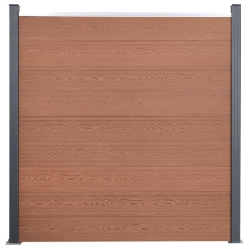 Set panouri pentru gard, maro, 180x186 cm, WPC - Img 2