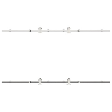 Set piese pentru ușă glisantă, argintiu, 183 cm oțel inoxidabil - Img 5