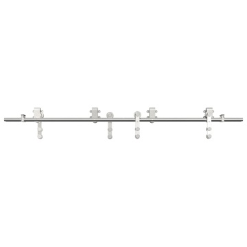 Set piese pentru ușă glisantă, argintiu, 183 cm oțel inoxidabil - Img 8