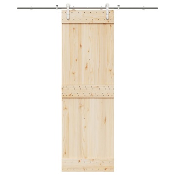 Set piese pentru ușă glisantă, argintiu, 200 cm oțel inoxidabil - Img 1