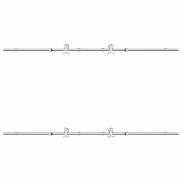 Set piese pentru ușă glisantă, argintiu, 200 cm oțel inoxidabil - Img 5