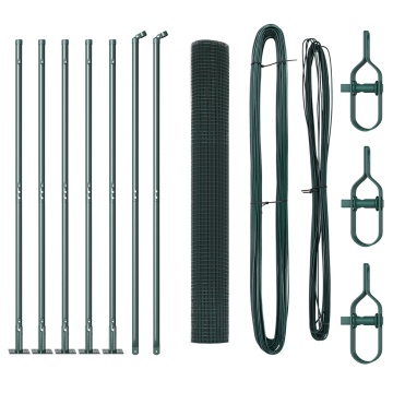 Set Stâlpi Gard Set de 2 Verde Metal 10 x 1 m Durabil - Img 2