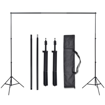 Set studio foto cu 3 fundaluri de bumbac, cadru reglabil, 3x6 m - Img 6