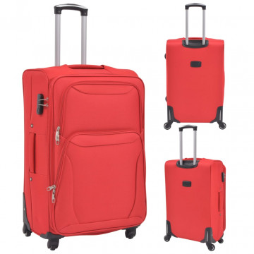 Set trolere din material textil, 3 piese, roșu - Img 2