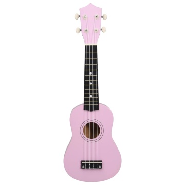 Set ukulele soprano, cu husă, pentru copii, roz, 21 - Img 5