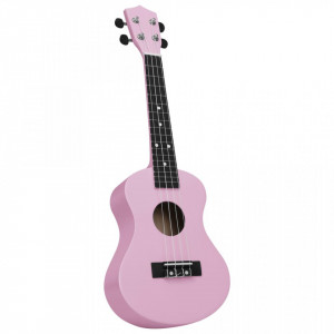 Set ukulele Soprano pentru copii, cu husă, roz, 21" - Img 5
