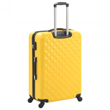 Set valiză carcasă rigidă, 3 buc., galben, ABS - Img 3